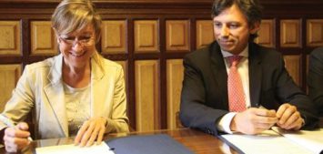 lustrísima Sra. Neus Lloveras i Massana (Ayuntamiento de Vilanova) y Jordi Calvo (CEO_Prysmian Spain)