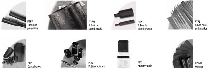  Gama de accesorios Termorretráctiles para cables de Baja Tensión