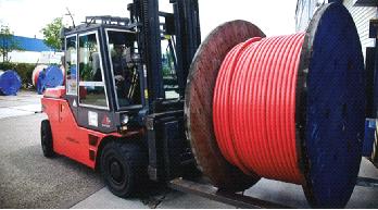 almacenado bobinas cables cobre Prysmian